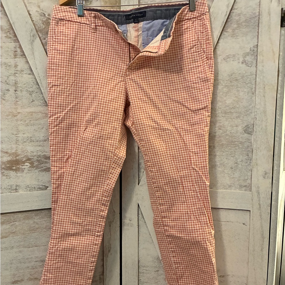 Tommy Hilfiger pink Checkered Chinos